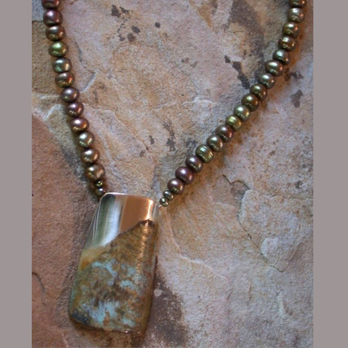 Click to view detail for EC-153 Pendant, Tapered Barrel, Olive Pearl $187
