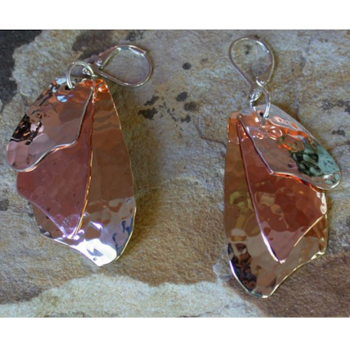 Click to view detail for EC-178 Earrings Brass, Copper and Sterling Layered $132