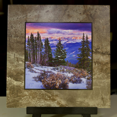 Click to view detail for Edge of Winter Stone Plaque 12x12 $90