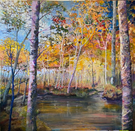 Click to view detail for Hidden Pond 48x48 $4200