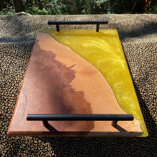 SH194 Charcuterie Board Ambrosia Maple & Gold $195. at Hunter Wolff Gallery