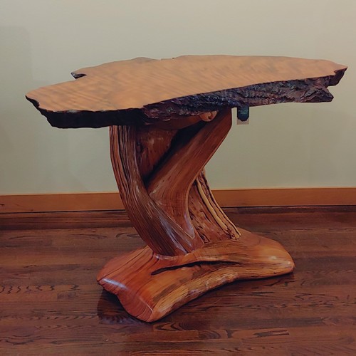 JW-181 Redwood Burl and Juniper Table $4250 at Hunter Wolff Gallery