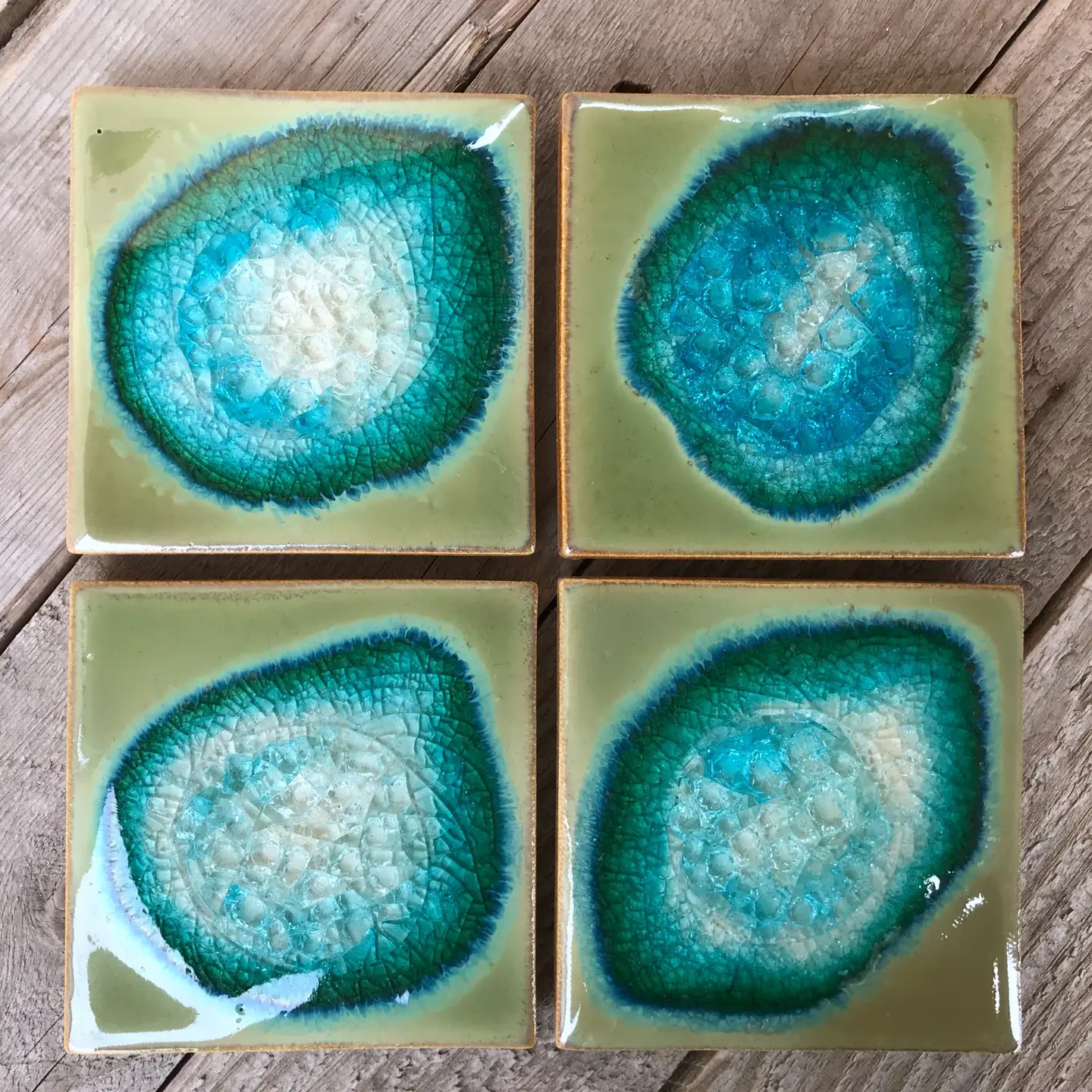 Click to view detail for KB-717 Coasters Set of 4 Jade 4x4 $45