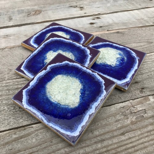 Click to view detail for KB-624 Coaster Set of 4 Purple $43