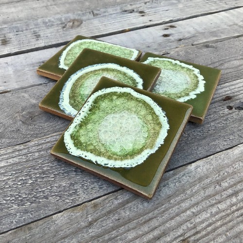 Click to view detail for KB-581 Coasters Set of 4 Wasabi $45