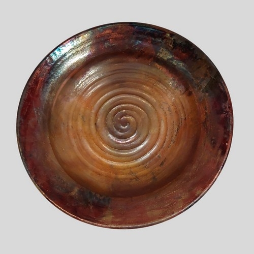 Click to view detail for MW-357 Raku Platter Medium Copper $180