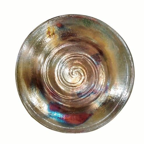 Click to view detail for MW-359 Raku Platter Green/Teal/Copper $400