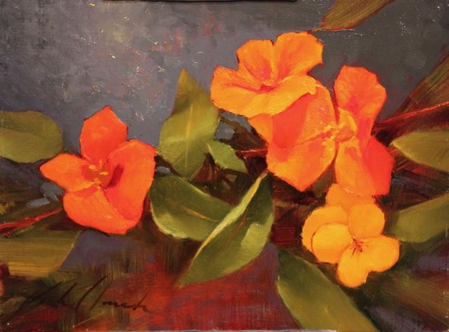 Click to view detail for Nasturtiums 9x12