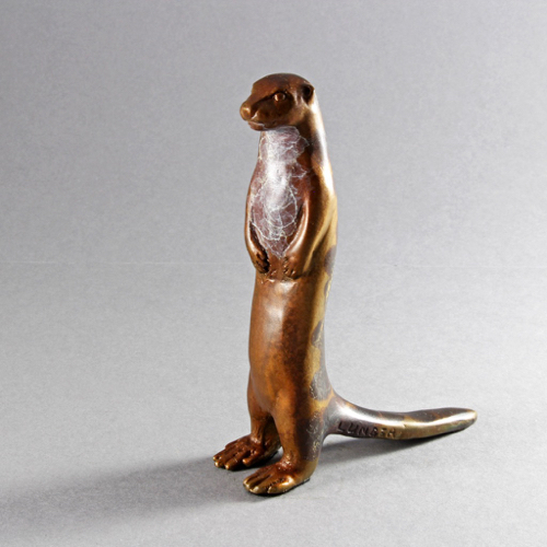 Click to view detail for FL160 Bronze Scullpture, Otter 6