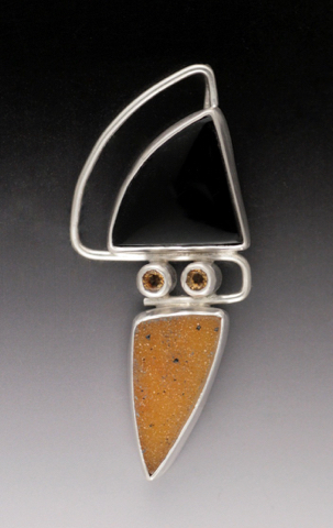 Click to view detail for MB-P348 Pendant Owl Medicine Druzy $454