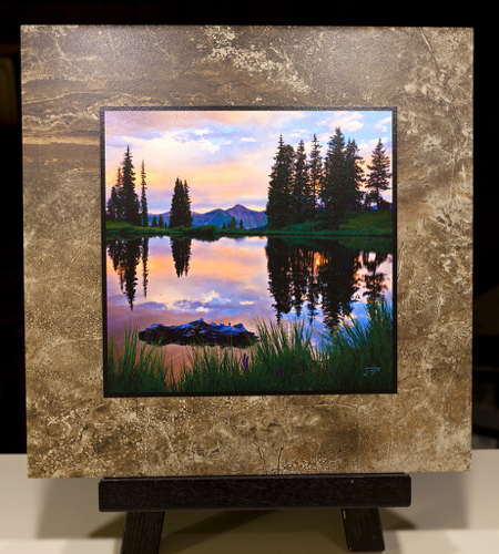 Click to view detail for Paradise Divide on Stone Plaque 12x12 $90