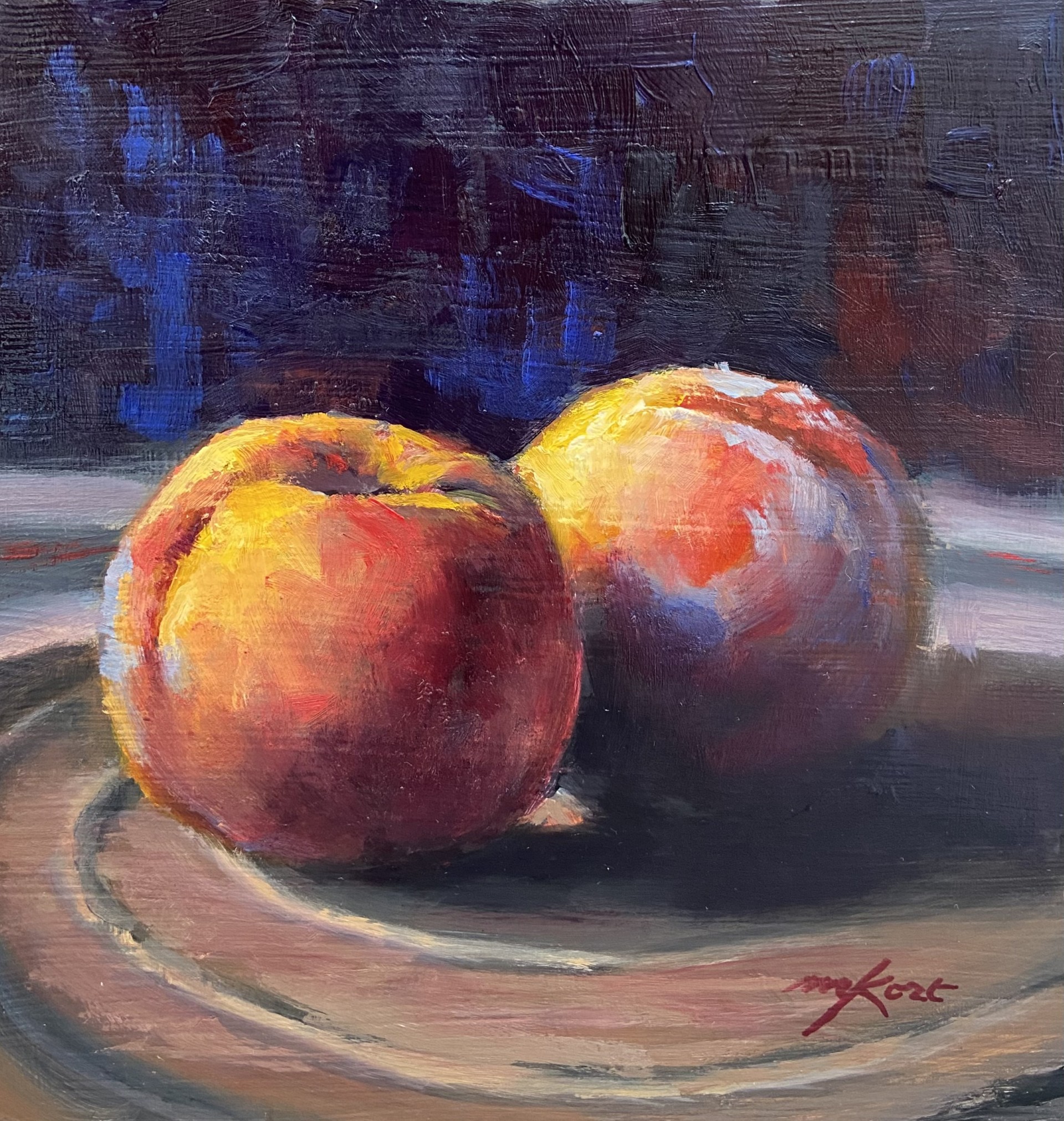 Peach Pair 8x8 $270 at Hunter Wolff Gallery