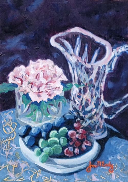 Pitcher & Fruit 7x5 $290 at Hunter Wolff Gallery