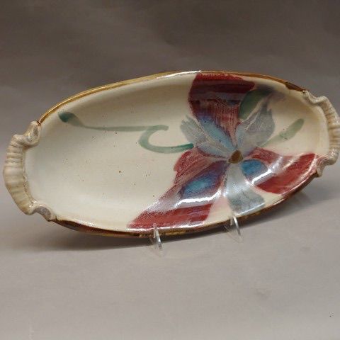 Click to view detail for Platter Oval 15.5 x 7.25 White/Red/Blue