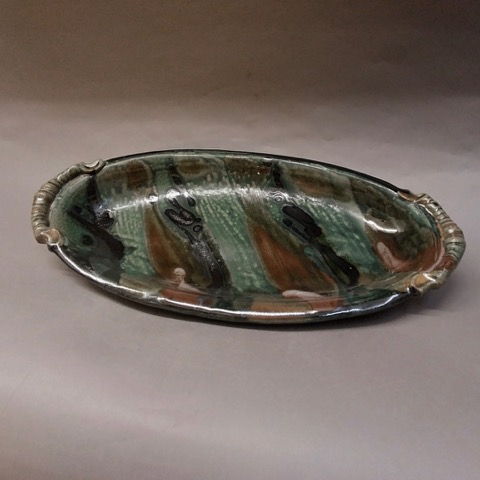 Click to view detail for Oval Serving Platter, Green 