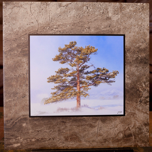Click to view detail for Ponderosa Stone Plaque 12x12 $90