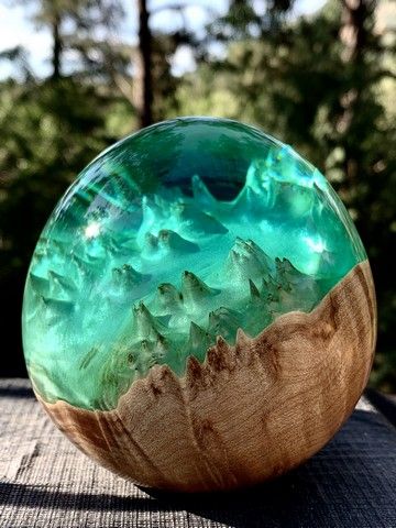Click to view detail for SH049 Maple/Resin Egg-Blue/Green