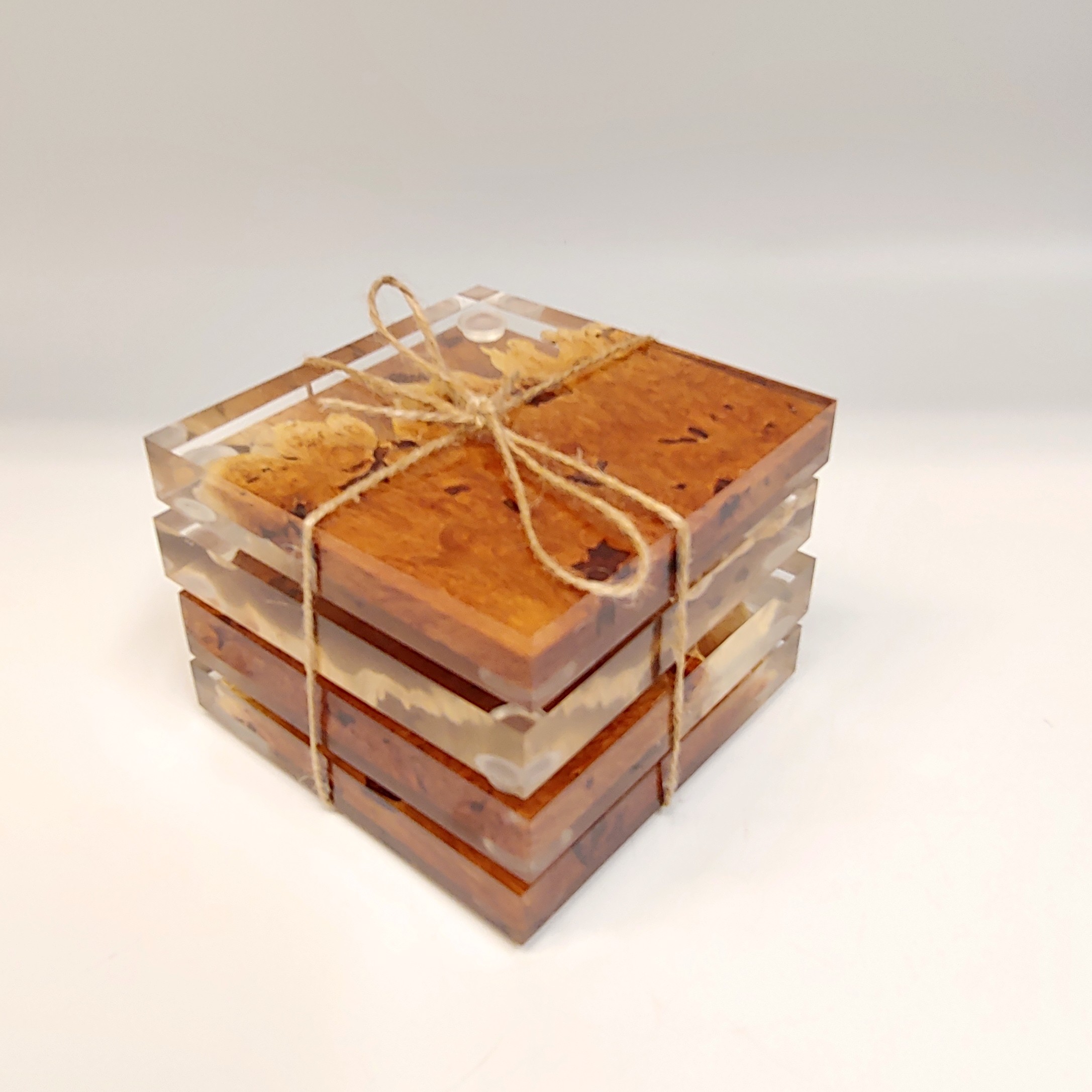 SH180 Coaster Set of Four Maple & Clear $80 at Hunter Wolff Gallery