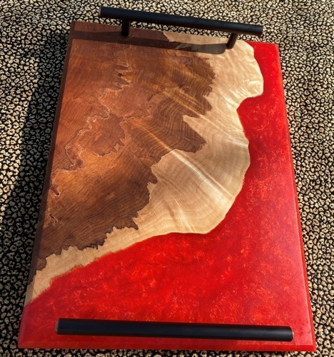SH183 Charcuterie Board Maple/Red $195 at Hunter Wolff Gallery