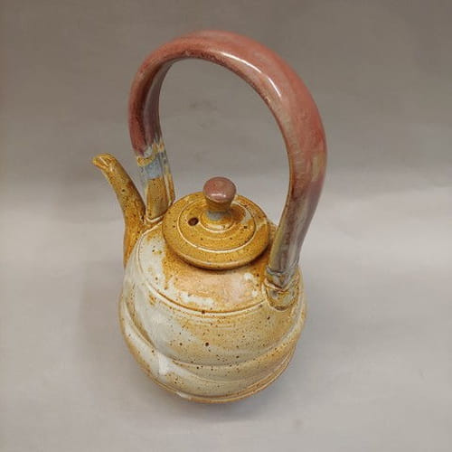 Teapot Tan and Mauve, Blue at Hunter Wolff Gallery