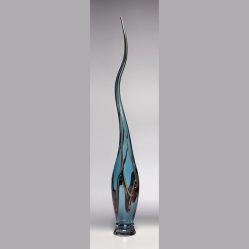 Click to view detail for VC-007 Swan Vase Steel Blue $890