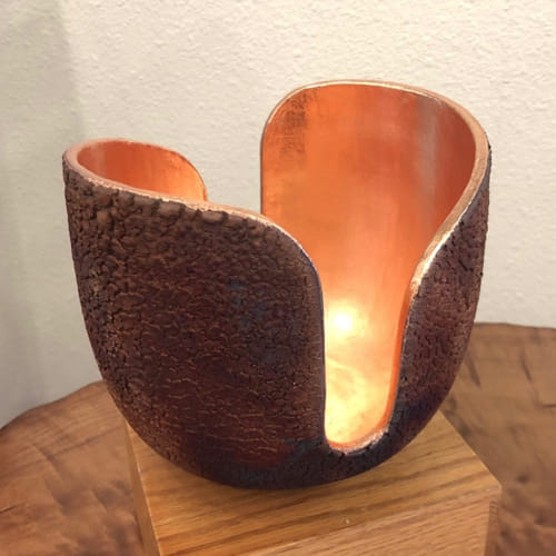 WB-1398 Raku Glow Pot 5.5x6.5x5.5 $365 at Hunter Wolff Gallery