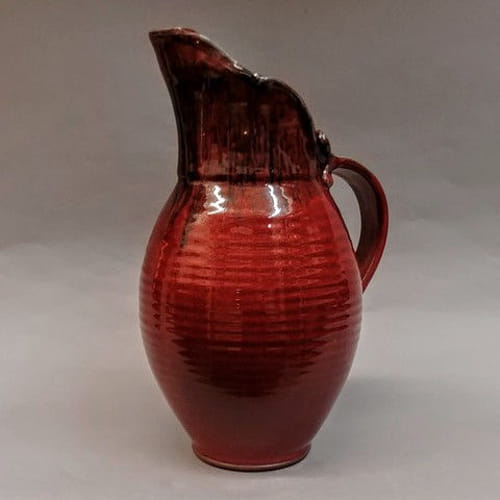 Click to view detail for Water Pitcher, Large Red/Black